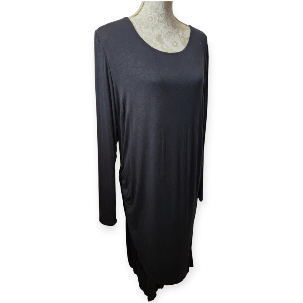 Cato Black Long Sleeve Ruched Dress Size 18/20W